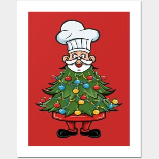 Chef Around The Christmas Tree Posters and Art